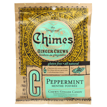 Chimes, Ginger Chews, Peppermint, 5 oz (141.8 g)