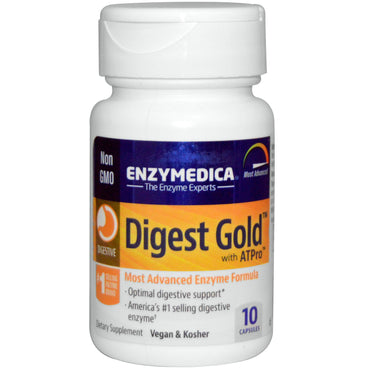 Enzymedica, Digest Gold med ATPro, 10 kapslar