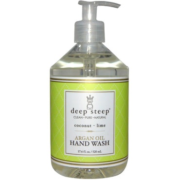 Deep Steep, Argan Oil Hand Wash, Coconut - Lime, 17.6 fl oz (520 ml)