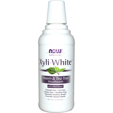 Now Foods Solutions XyliWhite Mouthwash Neem & Tea Tree with Mint 16 fl oz (473ml)