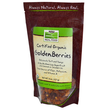 Now Foods, Real Food, Golden Berries certificadas, 8 oz (227 g)
