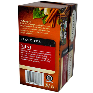 Twinings, 100%  Black Tea, Chai, 20 Tea Bags, 1.41 oz (40 g)