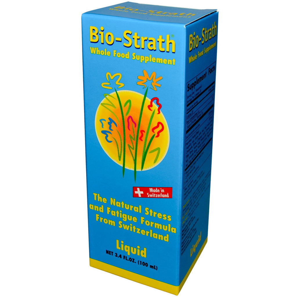 Bio-Strath, suplemento alimentar integral, fórmula para estresse e fadiga, líquido de 3,4 fl oz (100 ml)