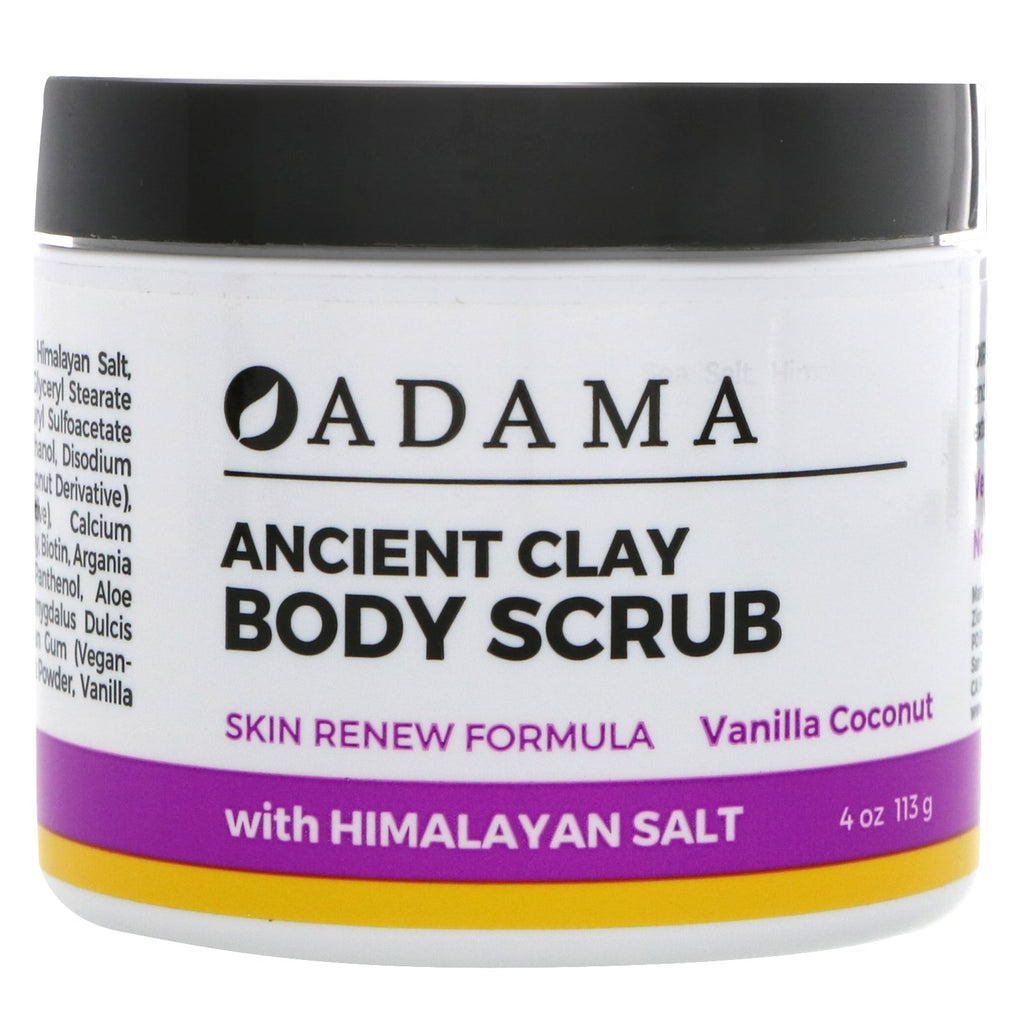 Zion Health, Adama, Ancient Clay, Body Scrub, Vanilj Coconut, 4 oz (113 g)