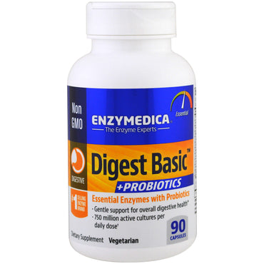 Enzymedica, دايجست بيسك + بروبيوتيك، 90 كبسولة