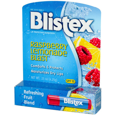 Blistex, læbebeskyttende/solcreme, SPF 15, Raspberry Lemonade Blast, 0,15 oz (4,25 g)