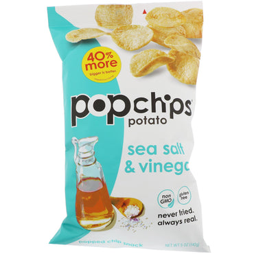 Popchips, chips de pomme de terre, sel de mer et vinaigre, 5 oz (142 g)