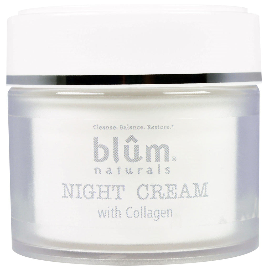 Blum Naturals, crema da notte con collagene, 1,69 oz (50 ml)