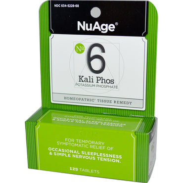 Hyland's, NuAge, No 6 Kali Phos, kaliumfosfaat, 125 tabletten