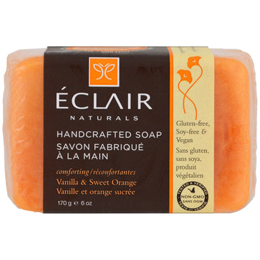 Eclair Naturals, handgjord tvål, vanilj & söt apelsin, 6 oz (170 g)