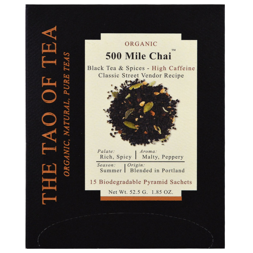 The Tao of Tea,  500 Mile Chai, 15 Pyramid Sachets, 1.85 oz (52.5 g)