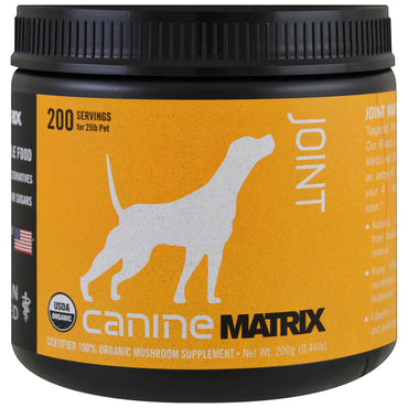 Matriz Canina, Articulação, Cogumelo em Pó, 200 g (0,44 lb)
