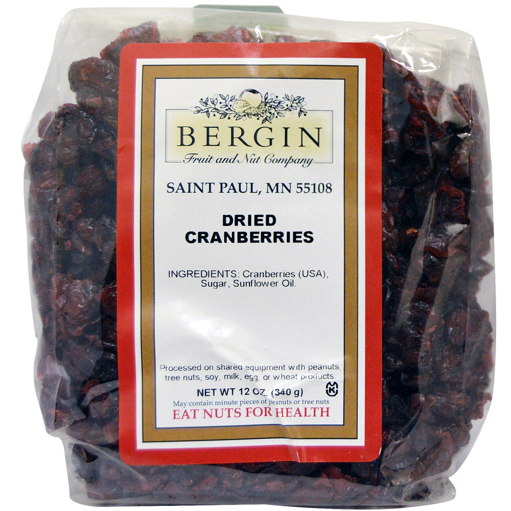 Bergin Fruit and Nut Company、ドライクランベリー、12 オンス (340 g)
