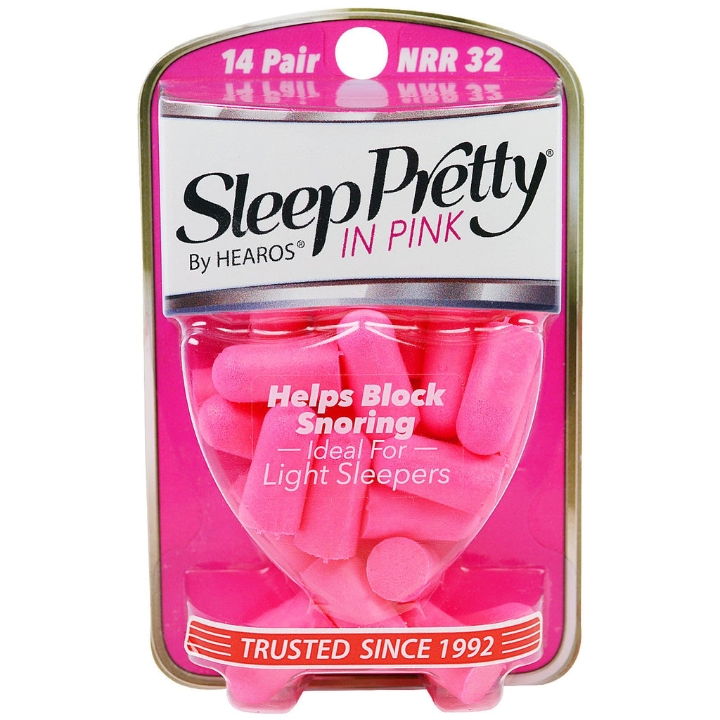 Hearos, سدادات الأذن، Sleep Pretty باللون الوردي، 14 زوجًا