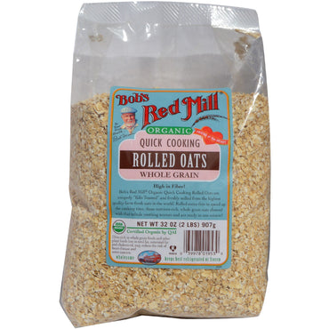 Bob's Red Mill,  Quick Cooking Rolled Oats, Whole Grain, 32 oz (2 lbs) 907 g