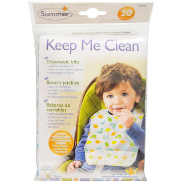 Summer Infant, Keep Me Clean, Disposable Bibs, 20 Bibs