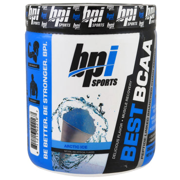 BPI Sports, Best BCAA، أمينو سلسلة متفرعة مرتبطة بالببتيد، ثلج القطب الشمالي، 10.58 أونصة (300 جم)