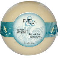 Pure & Basic, Natural Deodorant Bar Soap, Green Tea, 6.4 oz (180 g) Bar