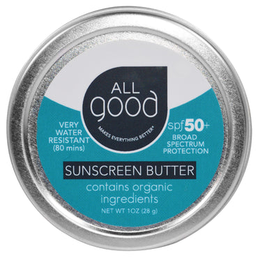 All Good Products, All Good, Beurre de protection solaire, FPS 50, 1 oz (28 g)