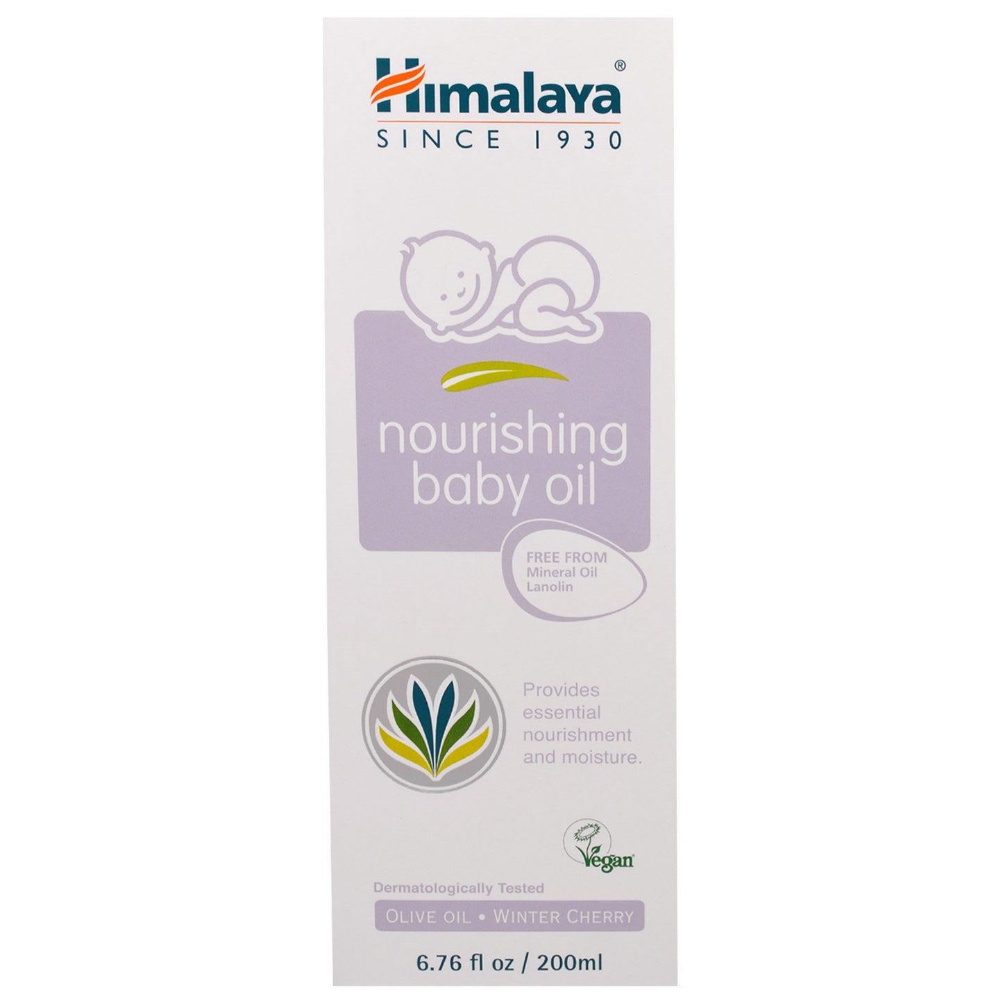 Himalaya, Huile nourrissante pour bébé, huile d'olive et cerise d'hiver, 6,76 fl oz (200 ml)