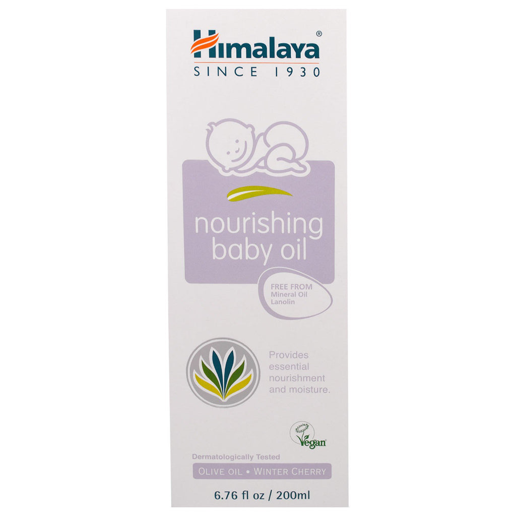 Himalaya, Aceite nutritivo para bebés, aceite de oliva y cereza de invierno, 200 ml (6,76 oz. líq.)