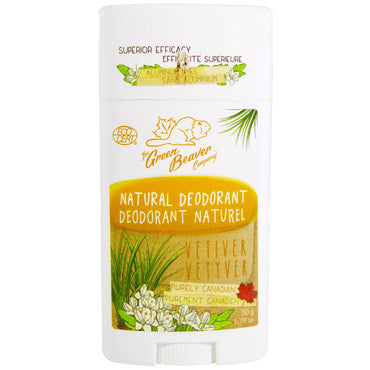 Grön bäver, naturlig deodorant, vetiver, 1,76 oz (50 g)