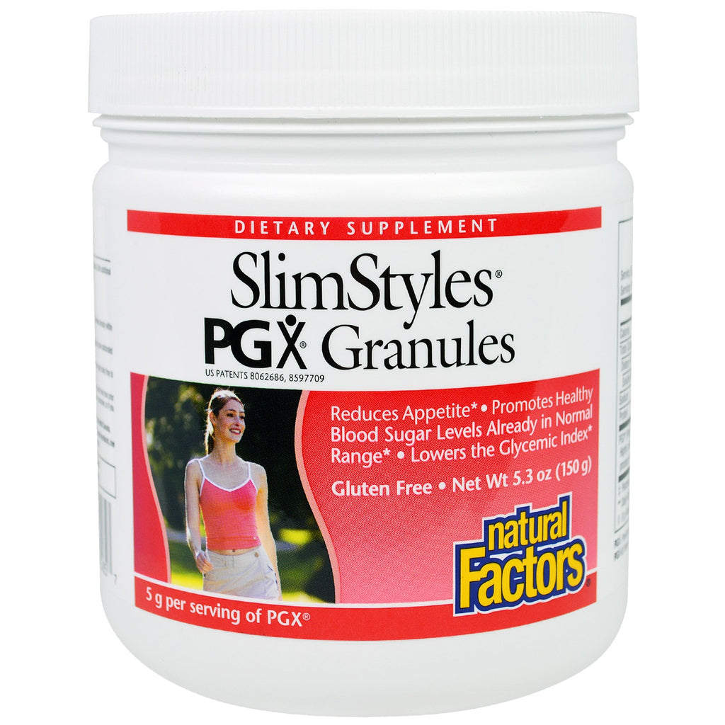 Natural Factors, SlimStyles، حبيبات PGX، بدون نكهة، 5.3 أونصة (150 جم)