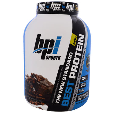 BPI Sports, Best Protein, Formule avancée 100 % protéique, Brownie au chocolat, 5,1 lb (2 329 g)