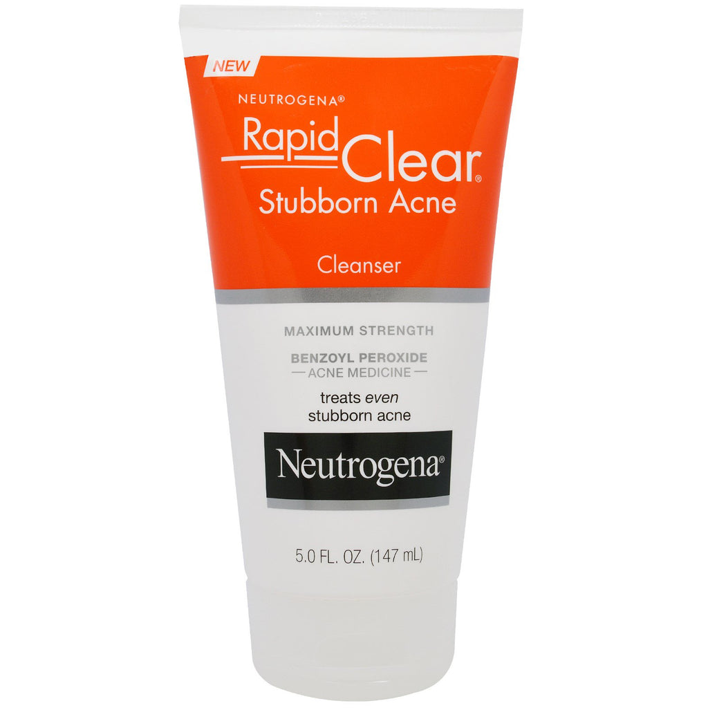 Neutrogena, Rapid Clear, Limpiador para el acné obstinado, Fuerza máxima, 5,0 fl oz (147 ml)
