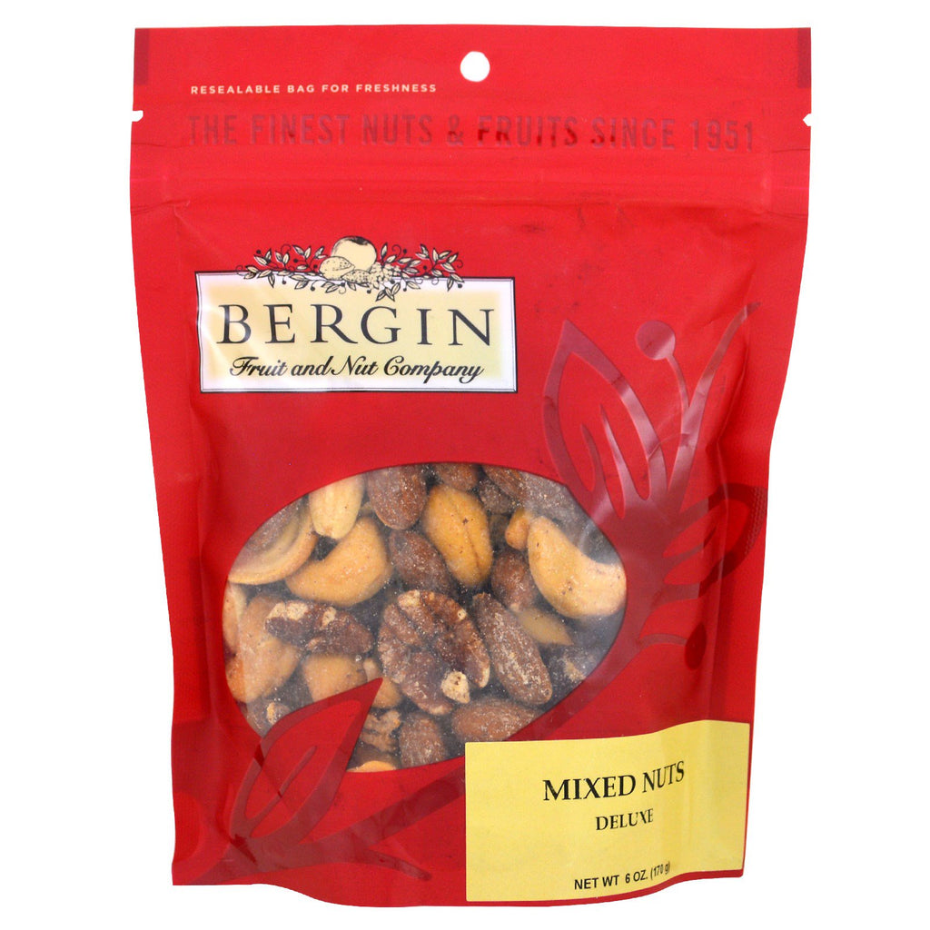 Bergin Fruit and Nut Company, blandede nødder, Deluxe, 6 oz (170 g)