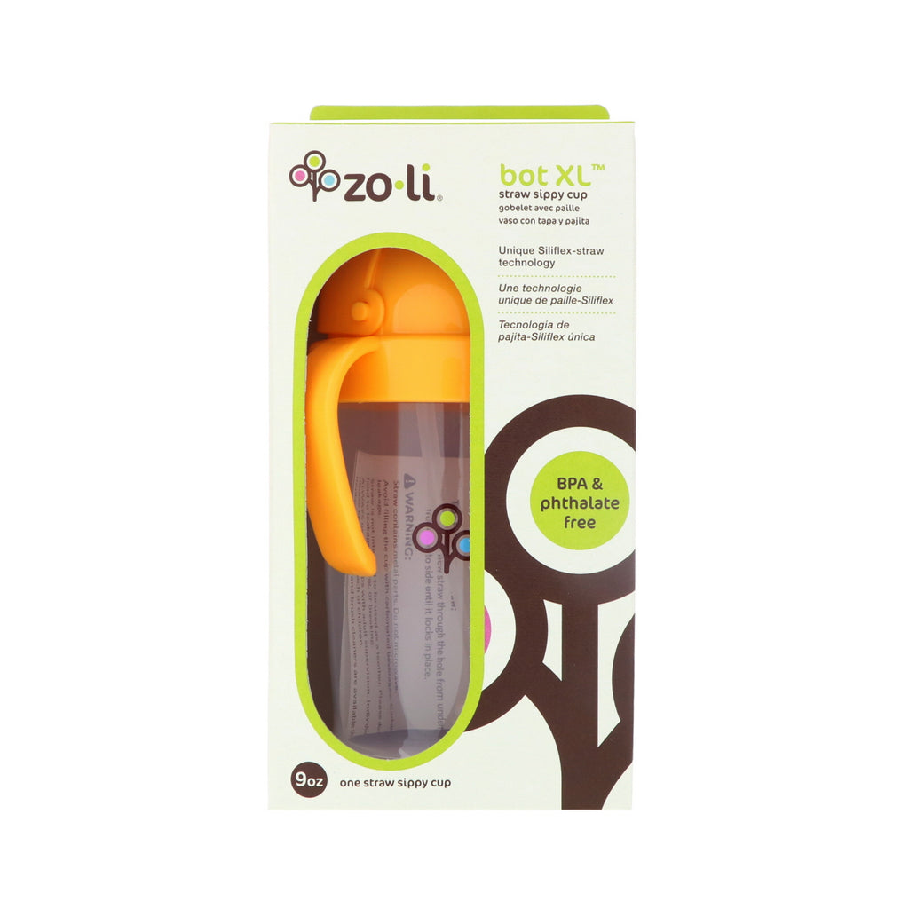 Zoli, Bot XL, copo com canudinho de palha, laranja, 9 onças