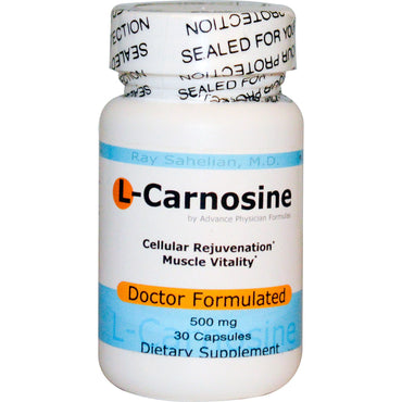 Advance Physician Formulas, Inc., L-karnozyna, 500 mg, 30 kapsułek