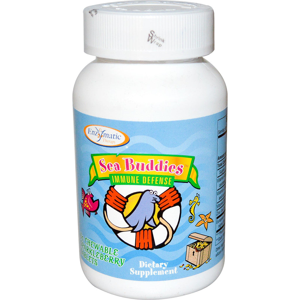 Thérapie enzymatique, Sea Buddies, Défense immunitaire, 60 comprimés à croquer Sparkleberry