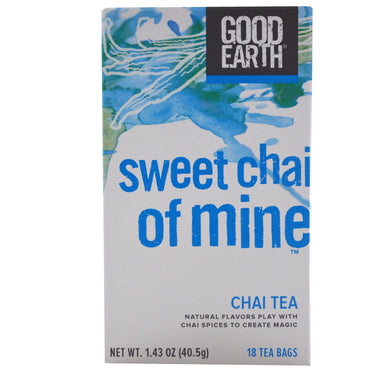 God jordte, Sweet Chai of Mine, Chai Tea, 18 teposer, 1,43 oz (40,5 g)