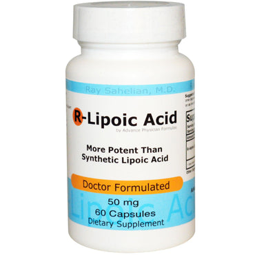 Advance Physician Formulas, Inc., Acide R-lipoïque, 50 mg, 60 gélules