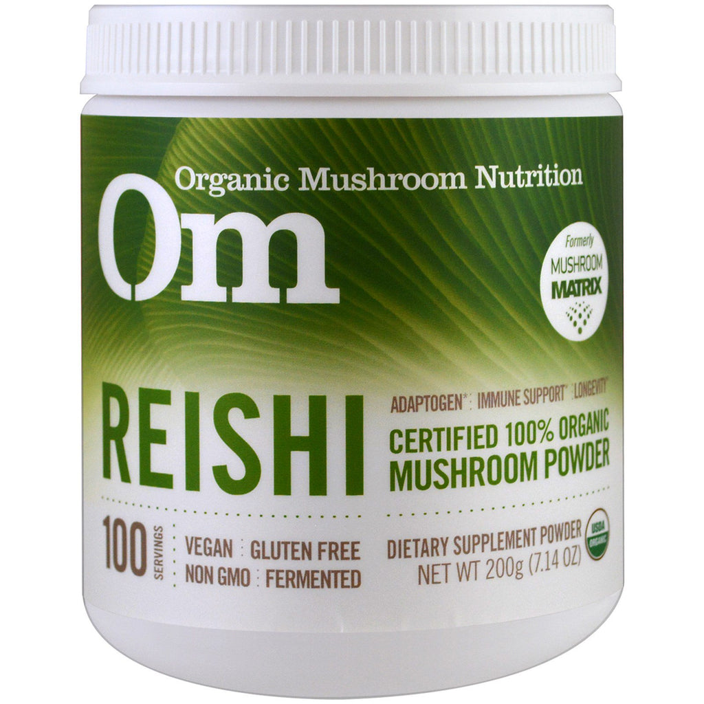 OM Mushroom Nutrition, Reishi, pudră de ciuperci, 7,14 oz (200 g)