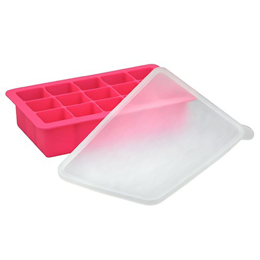 iPlay Inc., 녹색 콩나물, 신선한 이유식 냉동고 트레이, 핑크, 트레이 1개, 15인분 - 각 1oz(28ml)