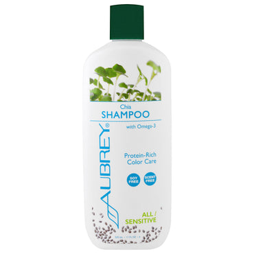 Aubrey s, șampon, îngrijire a culorii, toate/sensibile, chia, 11 fl oz (325 ml)