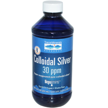 Sporenmineralenonderzoek, colloïdaal zilver, 30 ppm, 8 fl oz (237 ml)