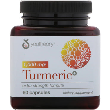 Youtheory, Turmeric, Formula Extra Putere, 1.000 mg, 60 Capsule