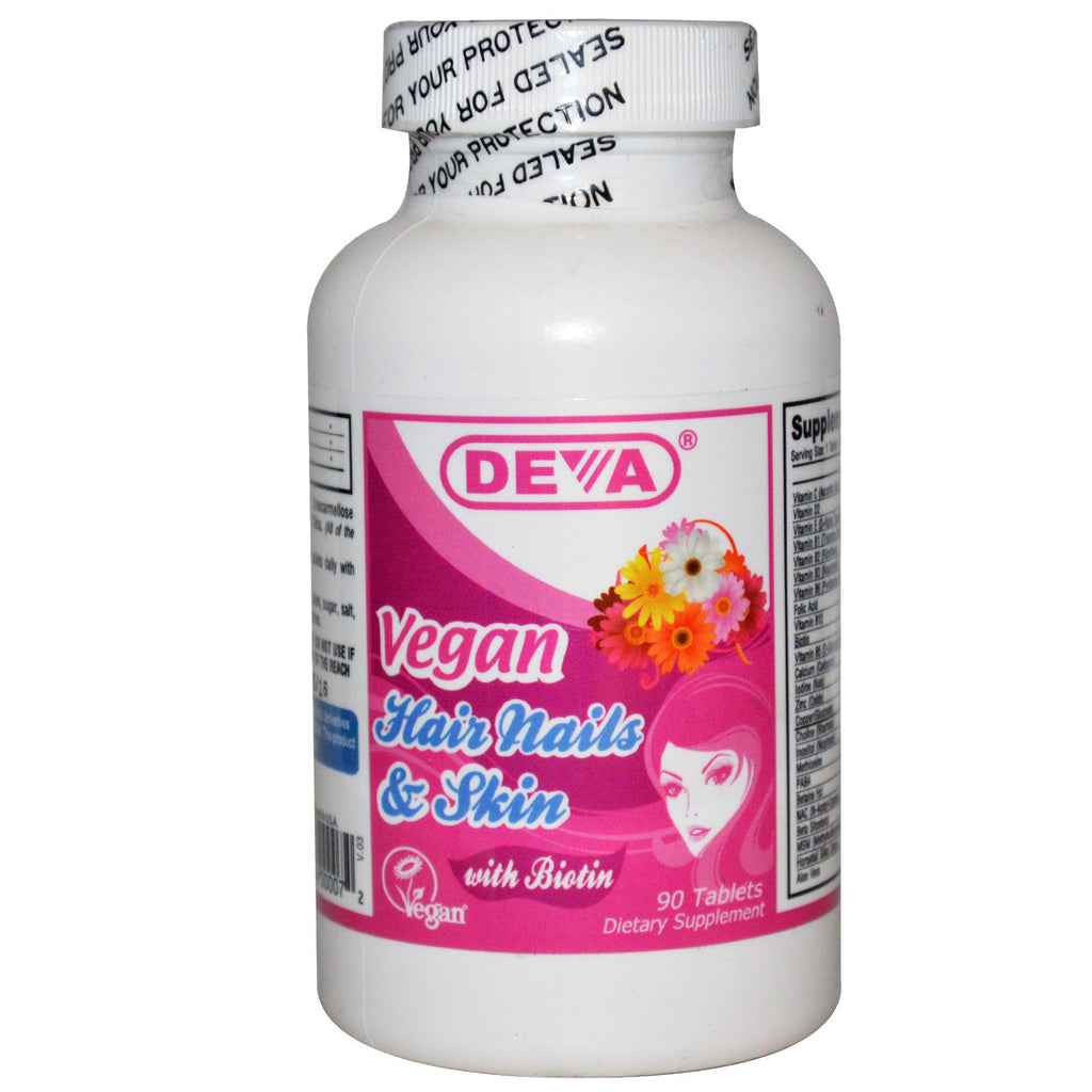 Deva veganske hår negler og hud 90 tabletter