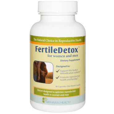 Fairhaven Health, FertileDetox para mulheres e homens, 90 cápsulas vegetais