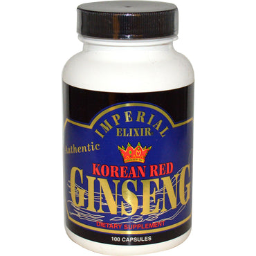 Elixir imperial, ginseng rojo coreano, 100 cápsulas