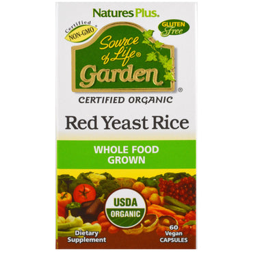 Nature's Plus, Source of Life Garden, levure de riz rouge, 60 gélules végétariennes