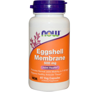 Now Foods, Membrane de coquille d'œuf, 500 mg, 60 gélules végétariennes