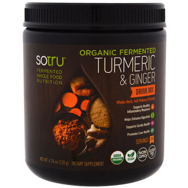 SoTru,  Fermented, Turmeric & Ginger Drink Mix, 4.76 oz (135 g)