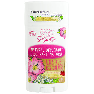Green Beaver, Natural Deodorant, Wild Rose, 1.76 oz (50 g)
