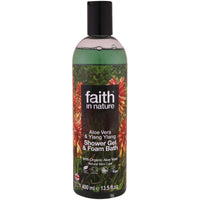 Faith in Nature, Shower Gel & Foam Bath, Aloe Vera & Ylang Ylang, 13.5 fl. oz (400 ml)
