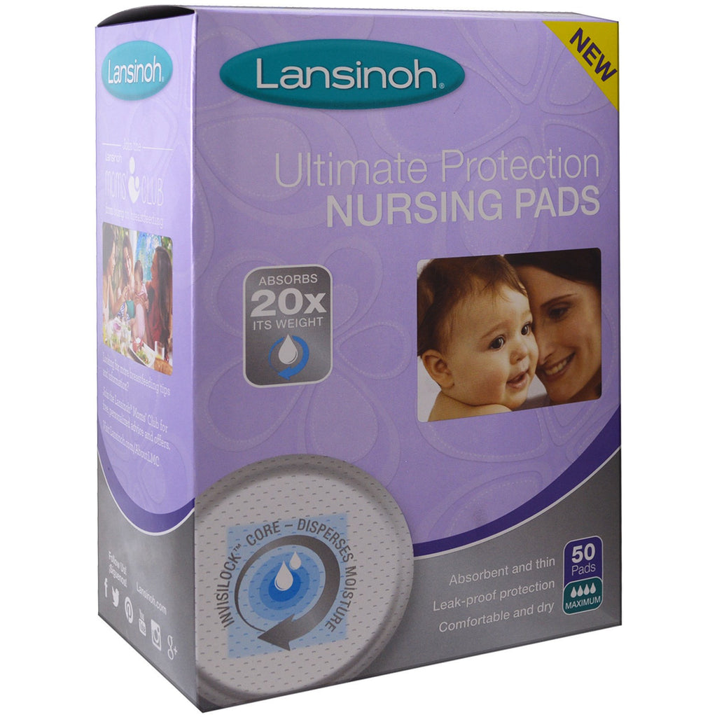 Lansinoh, Ultimate Protection Nursing Pads, Maximum, 50 Pads