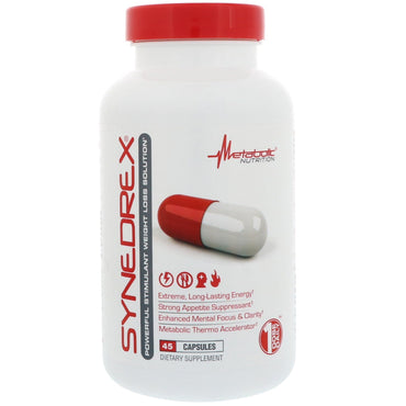 Nutrición metabólica, synedrex, solución estimulante para bajar de peso, 45 cápsulas